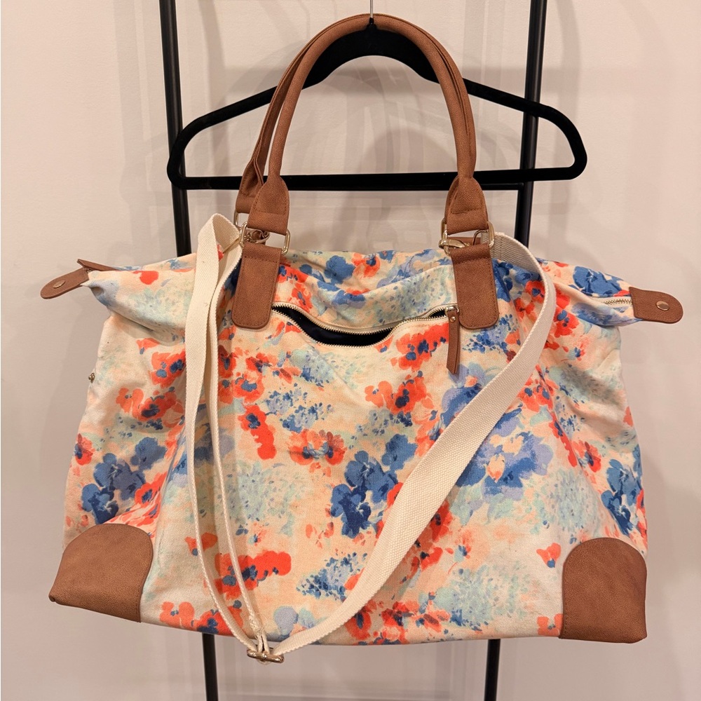 Floral Canvas Weekender